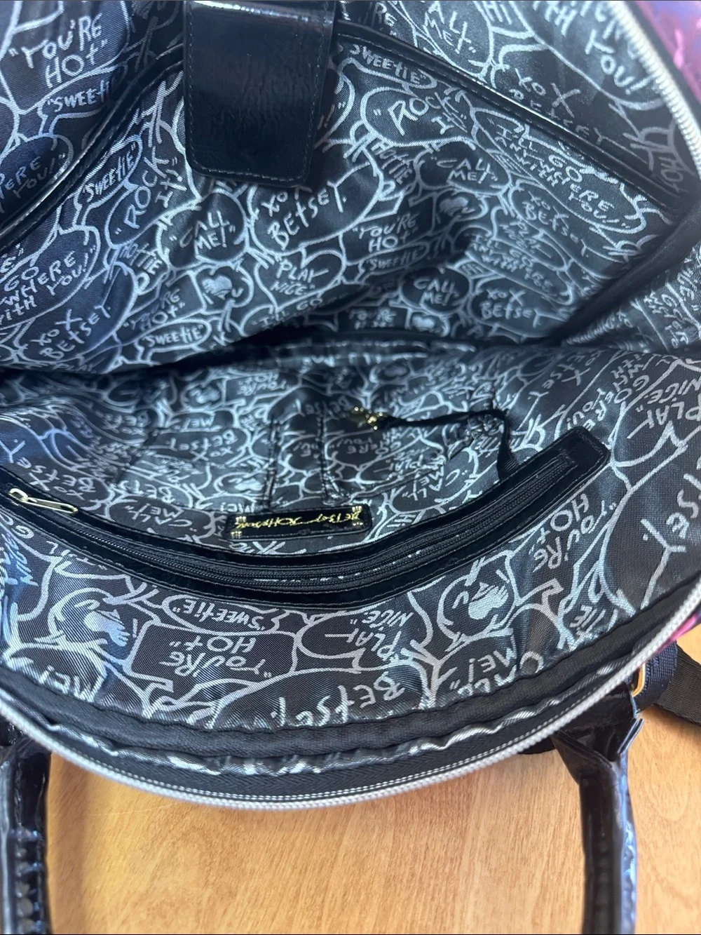 2010 Betsey Johnson Pink & Purple Floral Laptop Tote